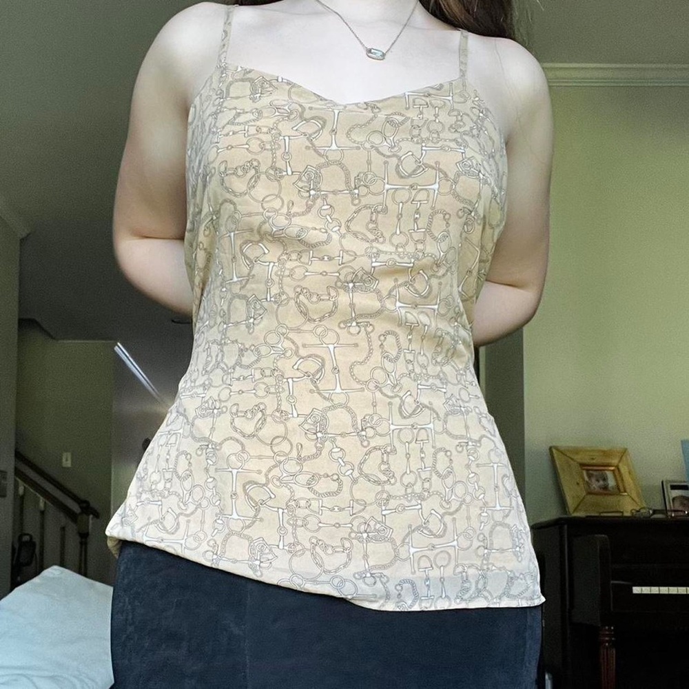 Patterned spaghetti strap cami